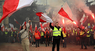 Pirotechnika na strajkach rolników